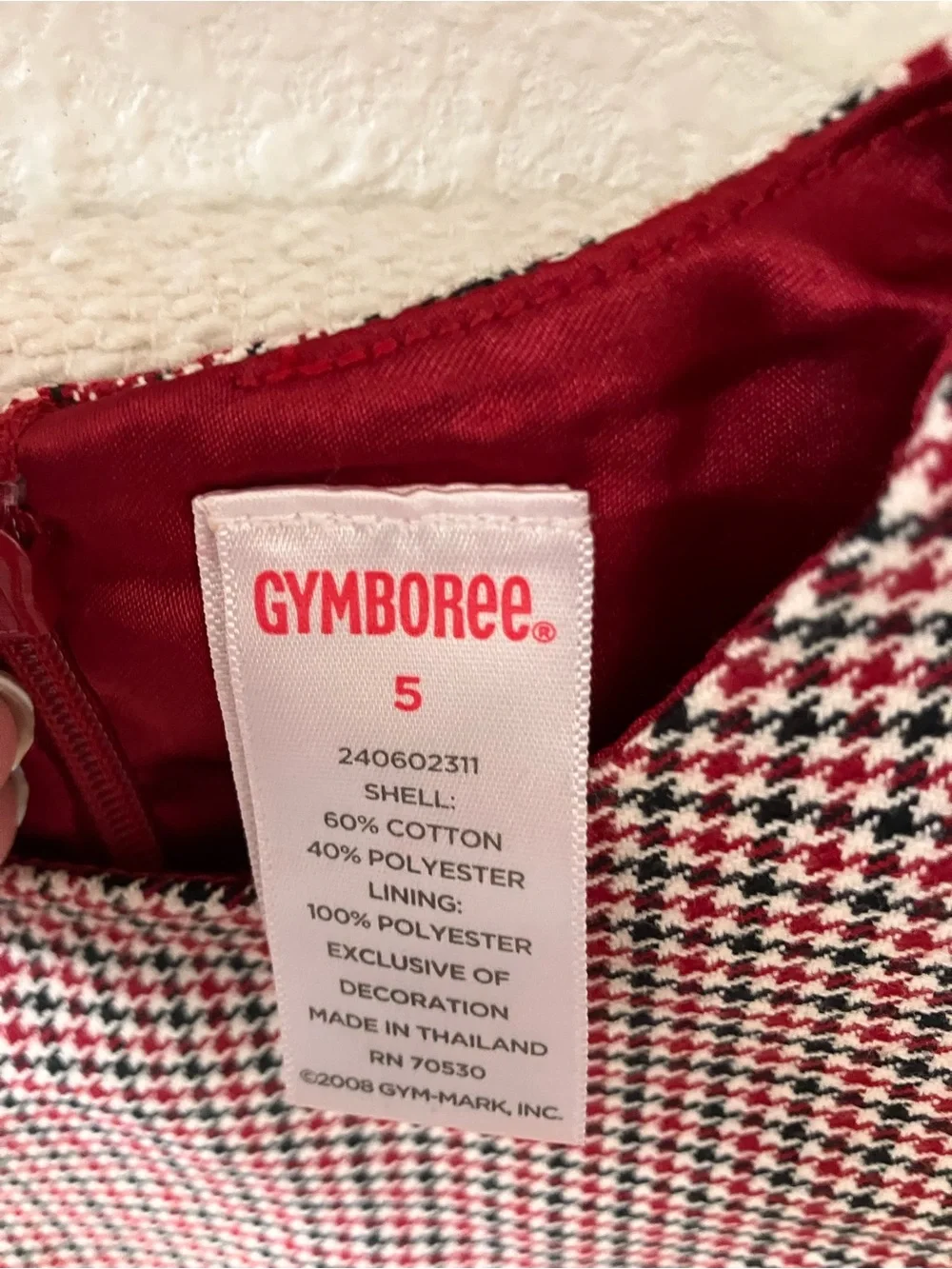 Gymboree Red and Black Houndstooth Girls' Sleeveless Top